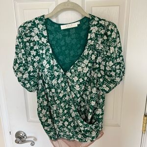 ASTR green floral print bodysuit